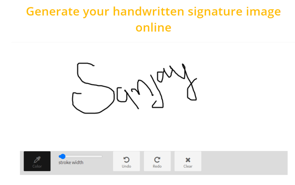 Generate your handwritten signature image online
